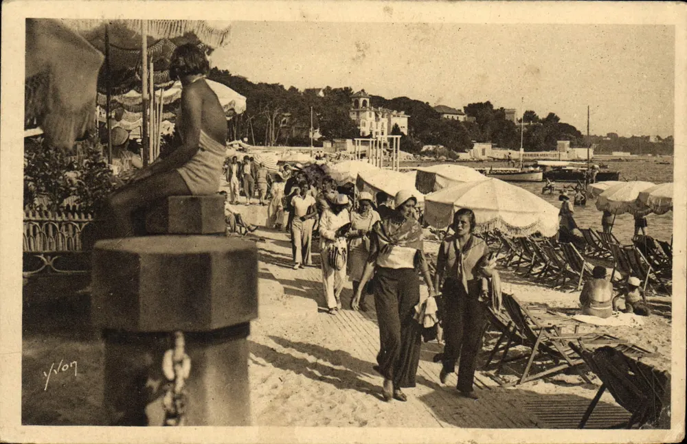 Praia de Juan-les-Pins — vista animada — Yvion, n° 1603/98 - Frente