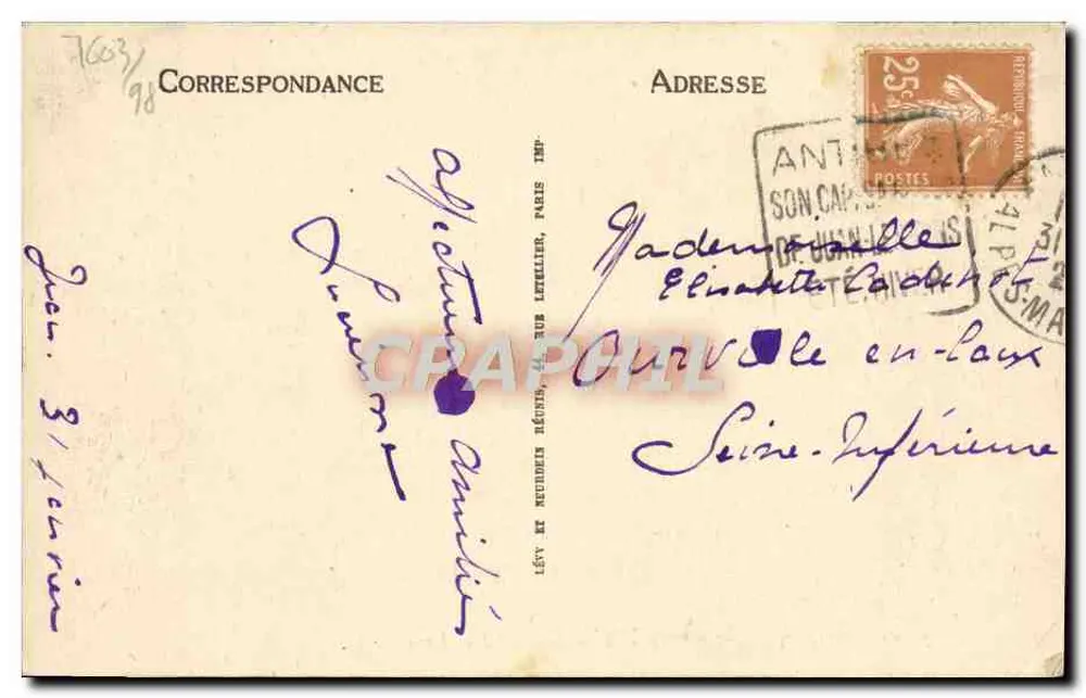 Juan-les-Pins — Der Wald und die Auberge du Pin Doré — LL - Rückseite