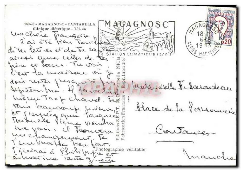 Villa nas Alpes-Maritimes — Magagnosc — Éditions S.E.P.T. - B.P. Orbellia - Verso