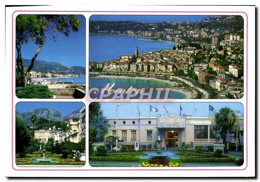 Menton — vista panorâmica e hotel — editor Les Éditions MAR - Frente