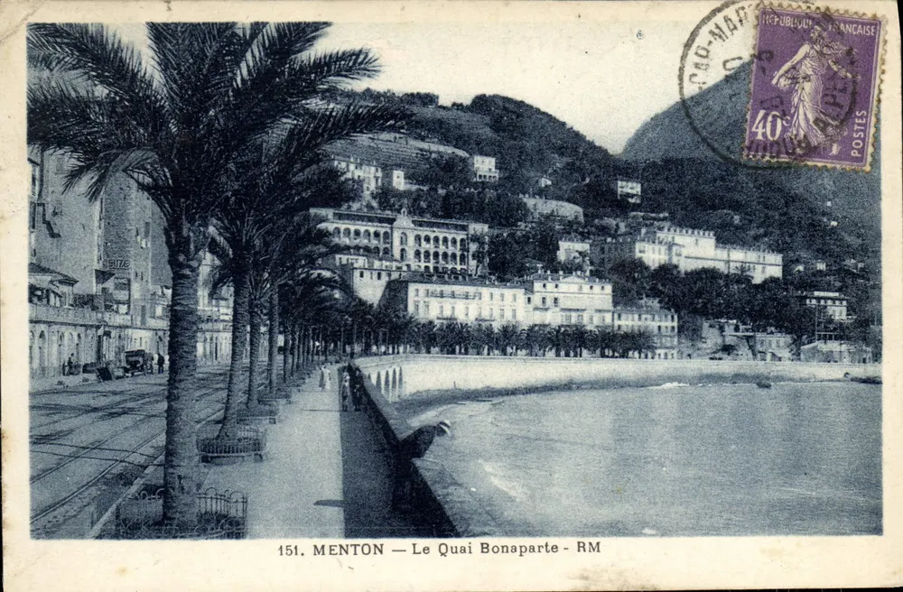 Menton — O Quai Bonaparte — RM — Edições Rostan e Manier, n°151 - Frente