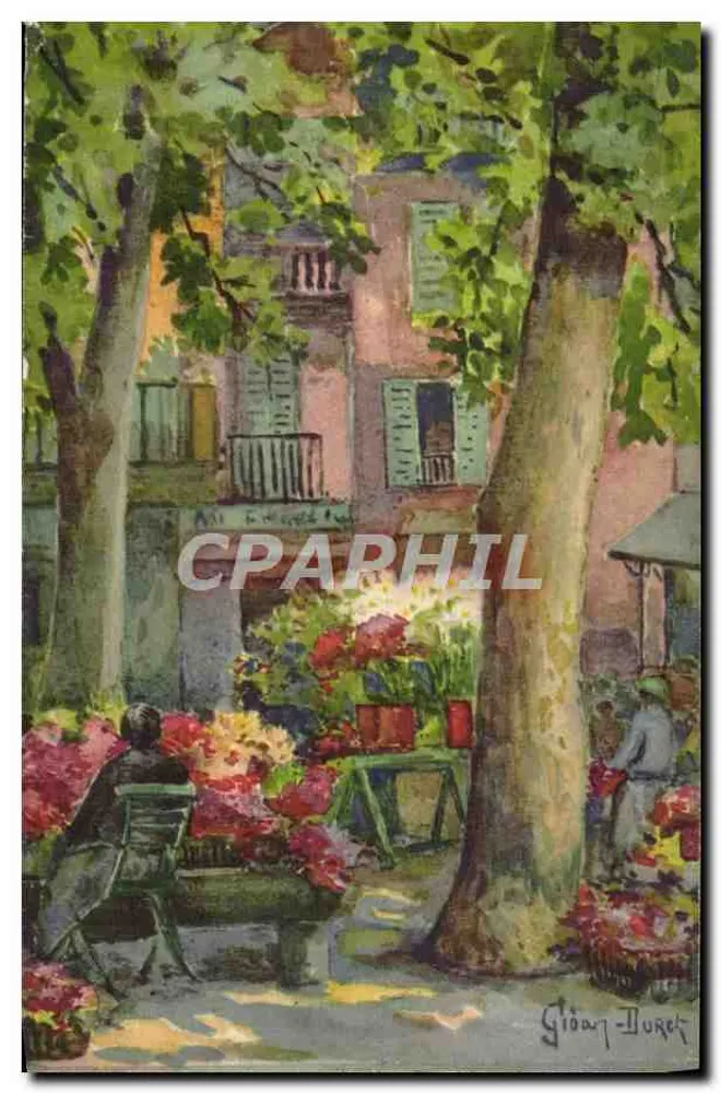 Menton: A Feira das Flores — Impresso na Suíça — editor G. Duret, n° 869/B - Frente