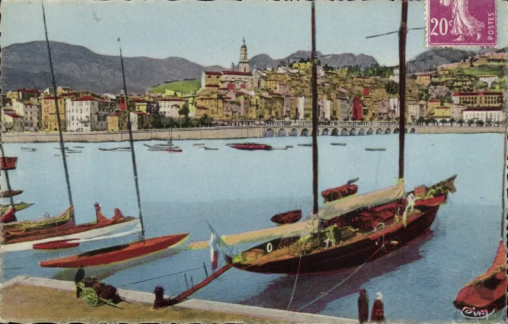 Porto de Saint-François-de-Menton — vista do porto com barcos — editor Pini, n° 66 - Frente
