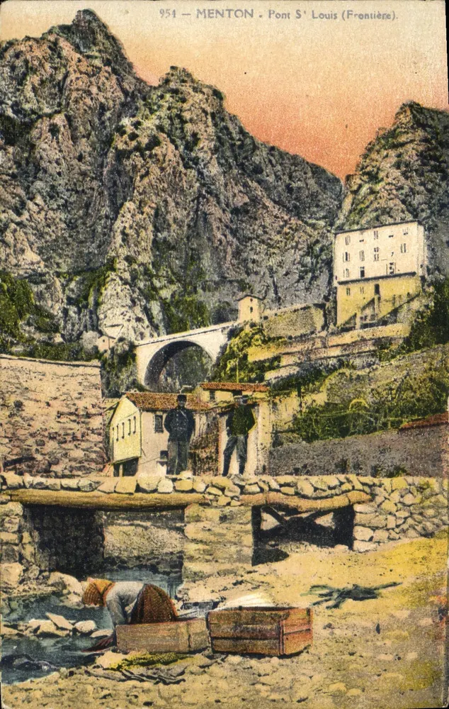 Menton - Ponte São Luís (Fronteira) — editor anônimo, número de série 954 - Frente