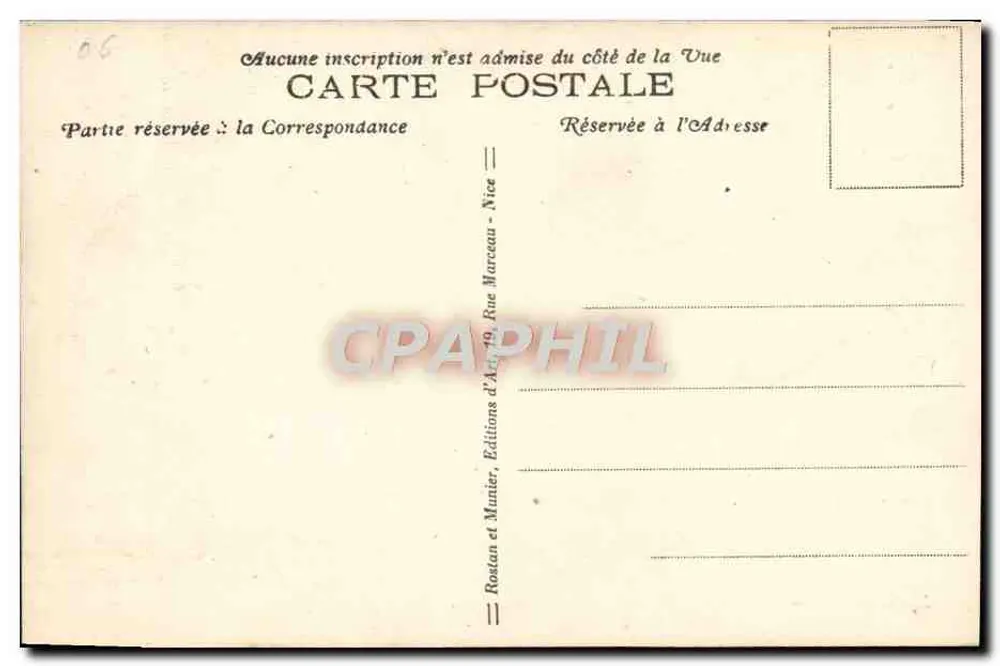 Menton — Vista geral tirada do Cap Martin — Rostan e Munier, Nice - Verso