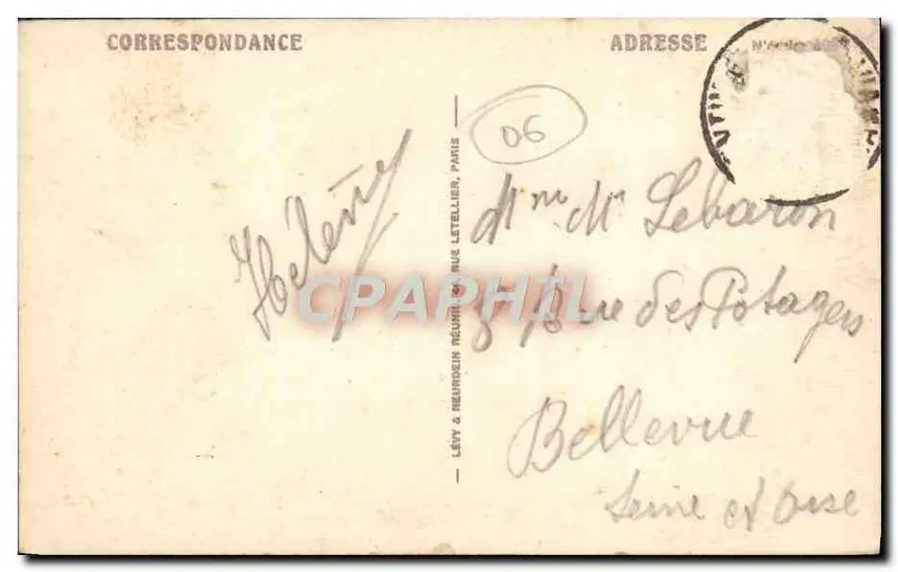 Menton — Avenue de la Frontière — éditeur LL, n° 147 - Verso