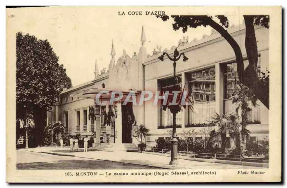 Menton — O cassino municipal — Roger Séassal, arquiteto — Foto Munier - Frente