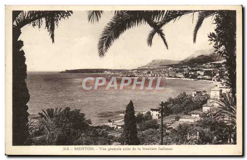 Menton - Allgemeiner Blick vom italienischen Grenzgebiet — Ausgabe 'La Cigogna' - Monaco - Vorderseite