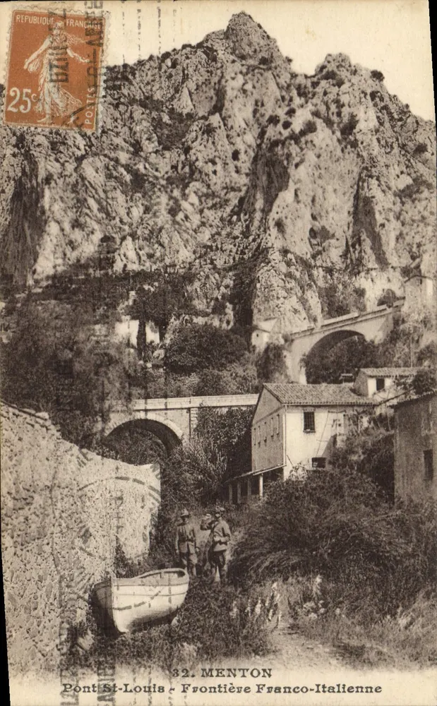 Pont Saint-Louis - Grenze Frankreich-Italien — Menton, 32. Verleger nicht sichtbar - Vorderseite