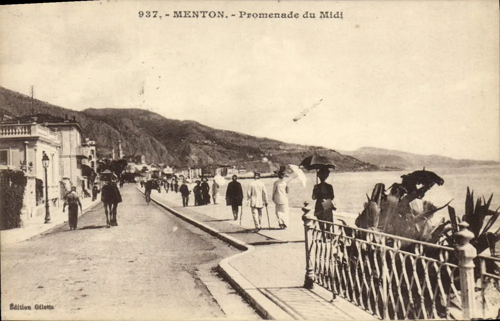 Menton - Promenade du Midi — Wydawnictwo Gillette, nr 937 - Awers