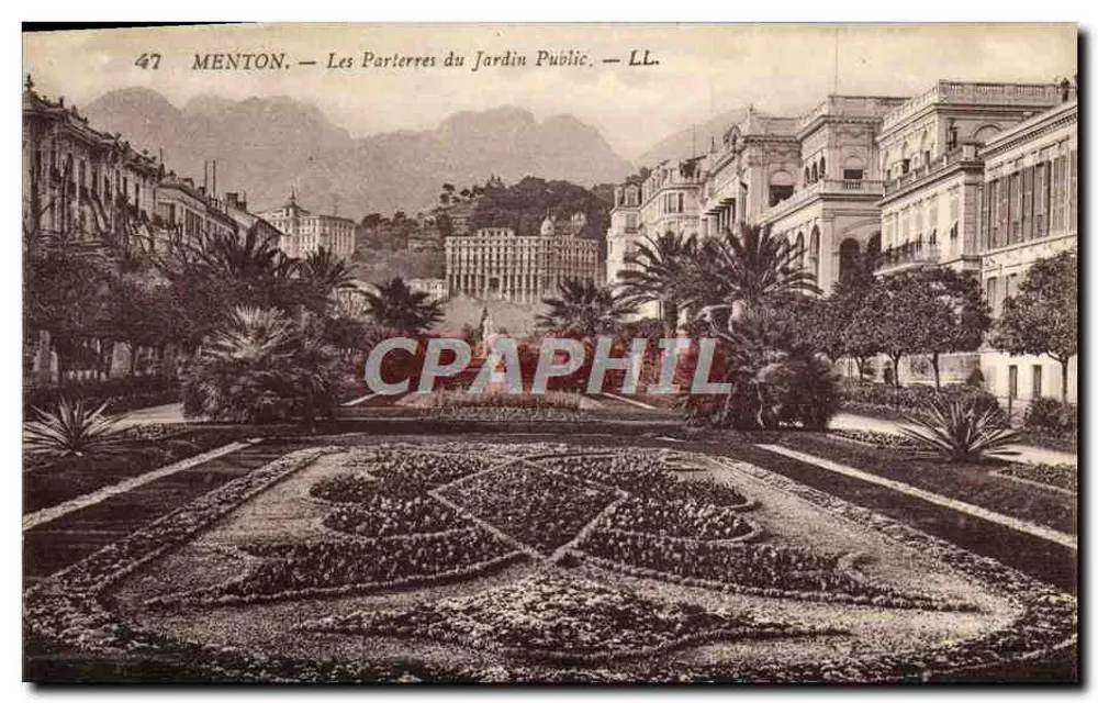 Menton — Os Parterres do Jardim Público — LL. n°47 - Frente