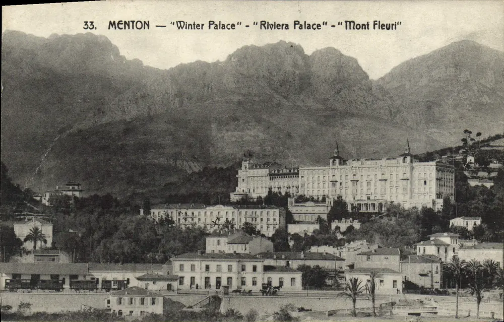 Menton — 'Winter Palace' — 'Riviera Palace' — 'Mont Fleuri' - Frente