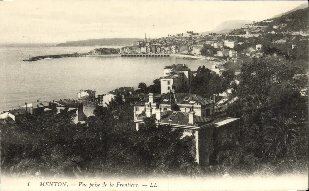 Menton — Vista tirada da Fronteira — LL - Frente