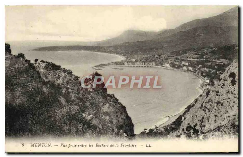 Menton — Ansicht vom Bereich der Grenzklippen — LL - Vorderseite