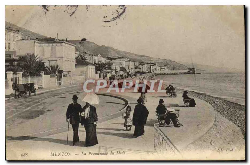Menton — La Promenade du Midi — ND Phot, n° 688 - Frente