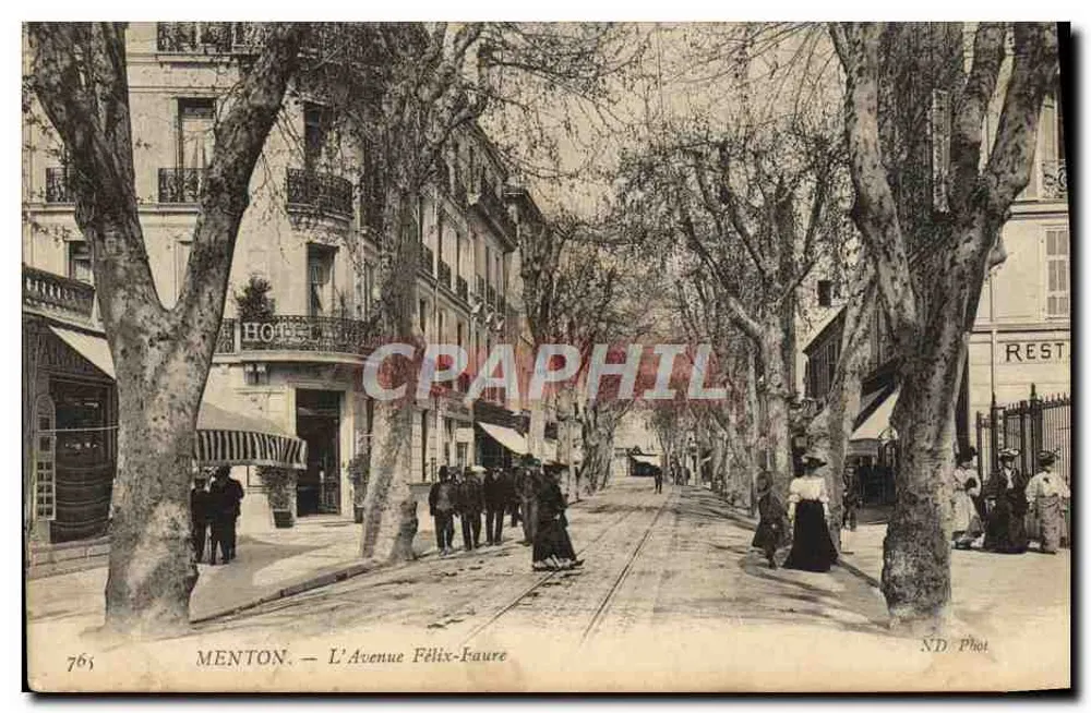 Menton — La Avenida Félix-Faure — ND Phot - Anverso