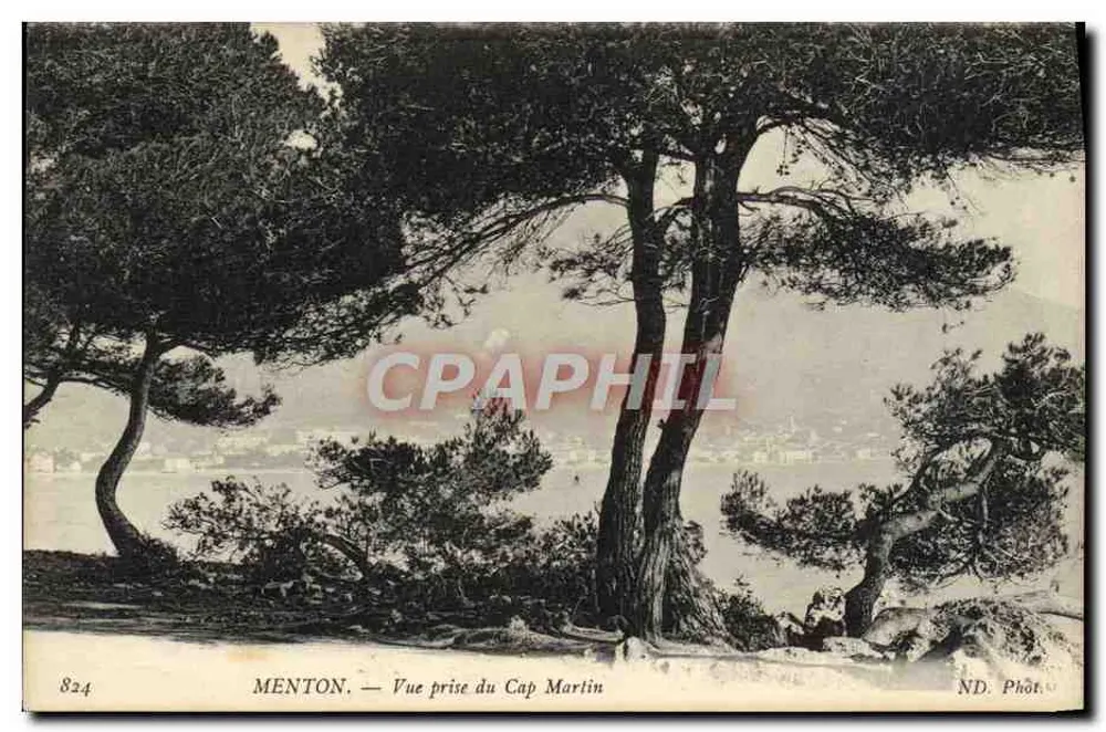 Menton — Vista tirada do Cabo Martin — ND. Fot. n°824 - Frente