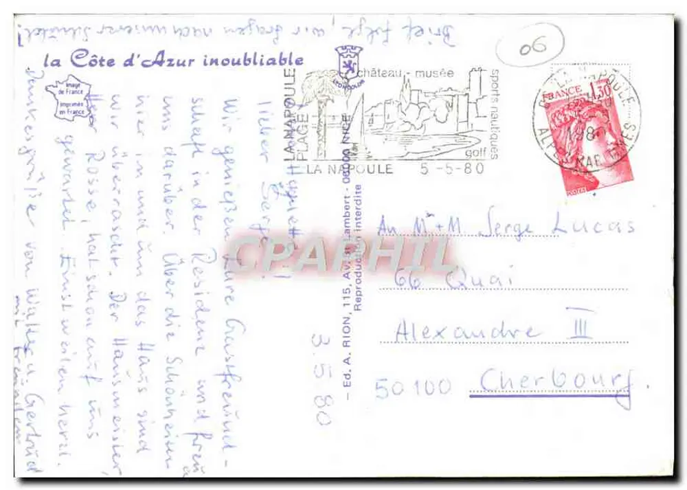 ला नापूले — ला बे और कैस्टल के दृश्य — ए. रियोन द्वारा प्रकाशित, संख्या 115 - पीछे