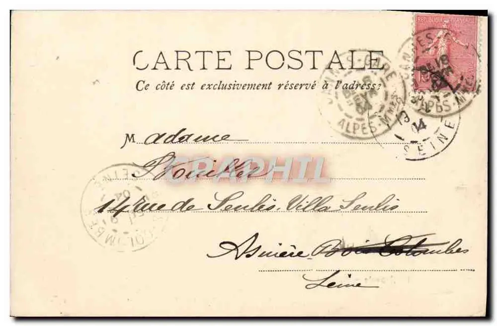 La Napoule — Castelo — W. Stocker, Cannes, n° 174 - Verso