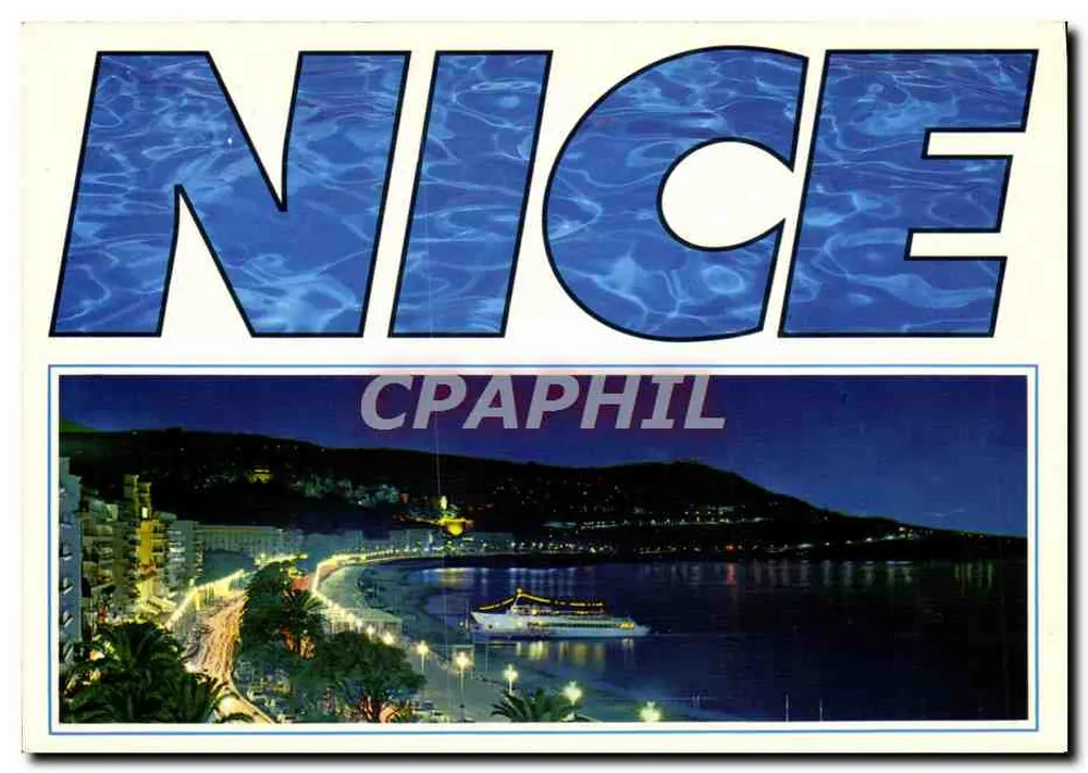 Nice — vue nocturne du port — Les Editions NICE, série 214 - Frente