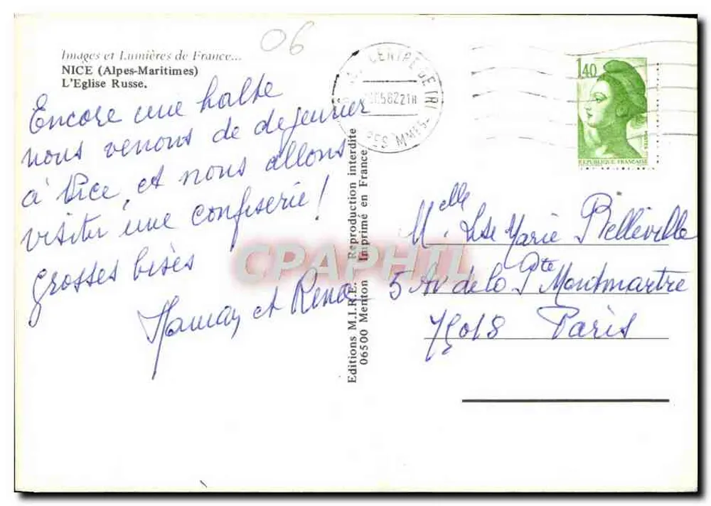 Igreja Russa — Nice (Alpes-Maritimes) — Éditions M.L.R.E. - Verso