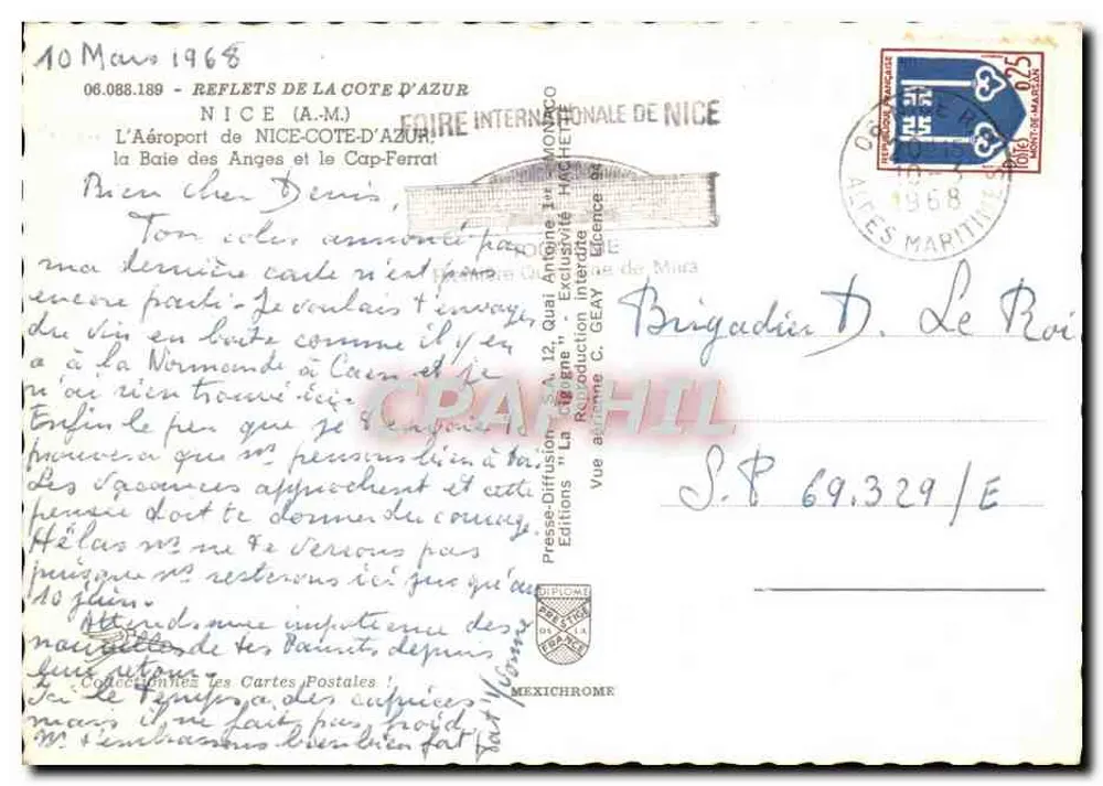 Flughafen Nice-Côte d'Azur — Bucht der Engel und Cap Ferrat — Editions C. Geay - Rückseite