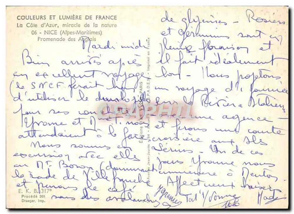 Nice - Promenade des Anglais — Edição Jean-Jaurès, n° 301 - Verso