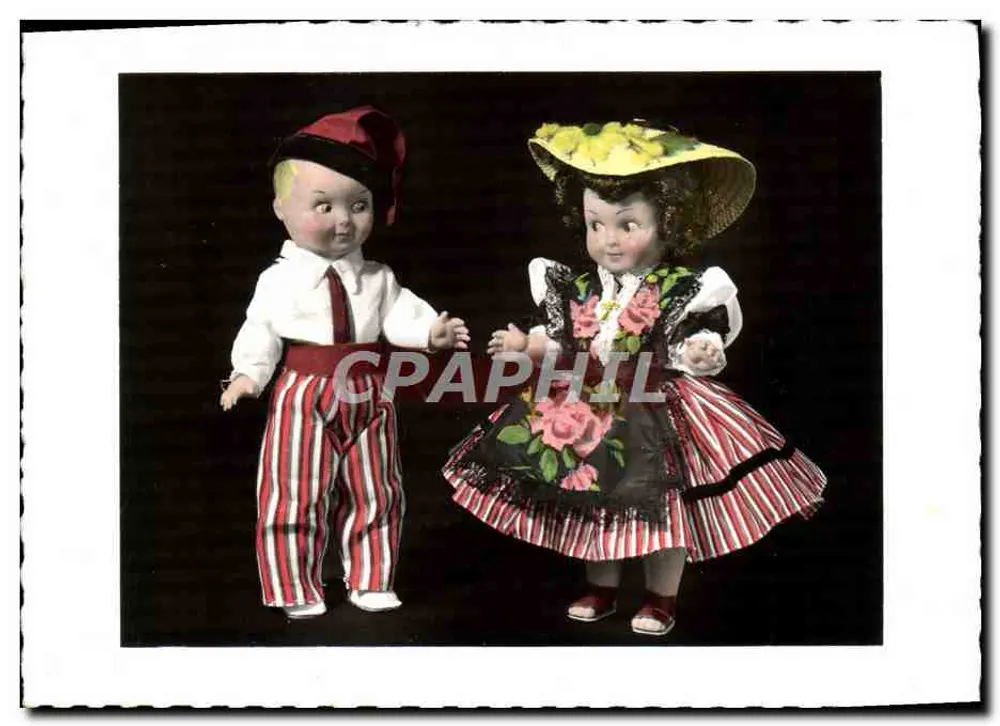 Zwei Puppen — Puppen der Provinzen Frankreichs — Éditions M. Gorbella - Vorderseite
