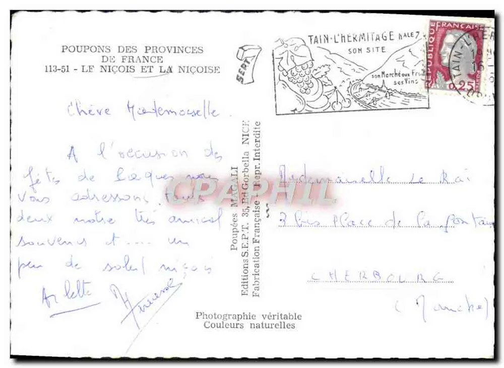 Zwei Puppen — Puppen der Provinzen Frankreichs — Éditions M. Gorbella - Rückseite