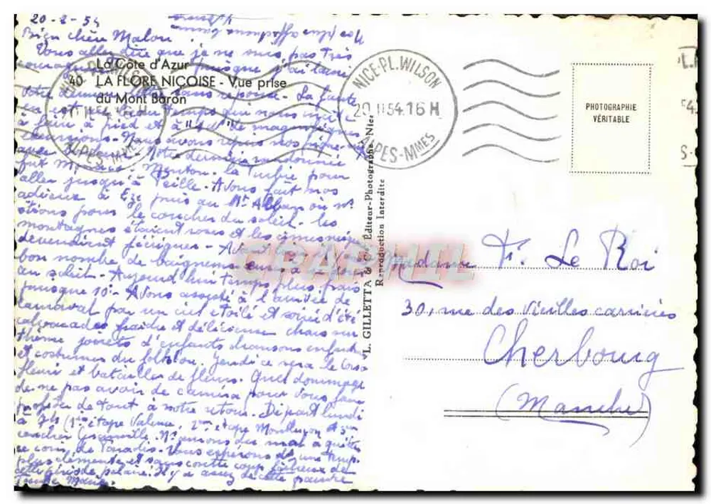 Die Côte d'Azur - Ansicht vom Mont Barón — L. Gillet & Cie, Verlag, Nr. 40 - Rückseite