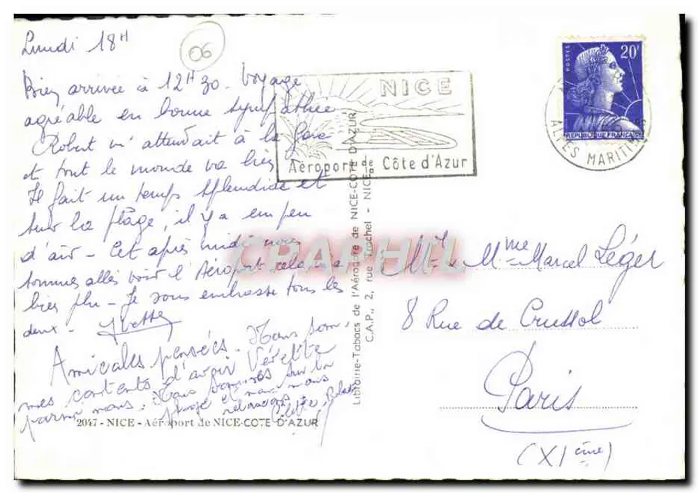 Aeroporto de Nice - Côte d'Azur — vista geral e aviões Air France — editor não visível - Verso