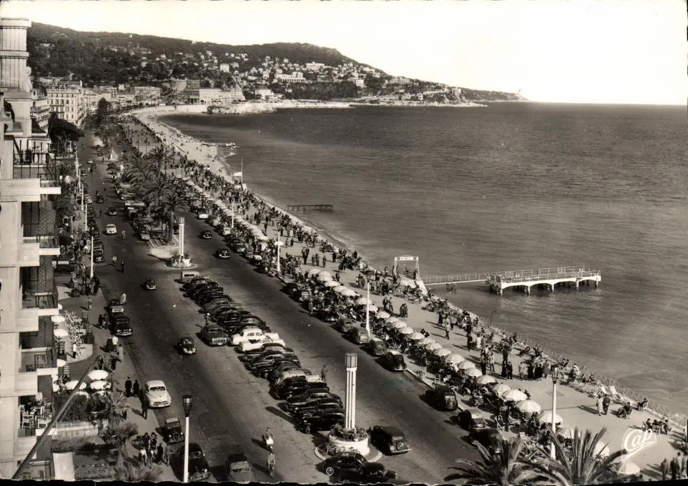 Nice - A Promenade dos Ingleses — vista panorâmica — Real-Photo - Je-les Arts Photomarqués - Frente
