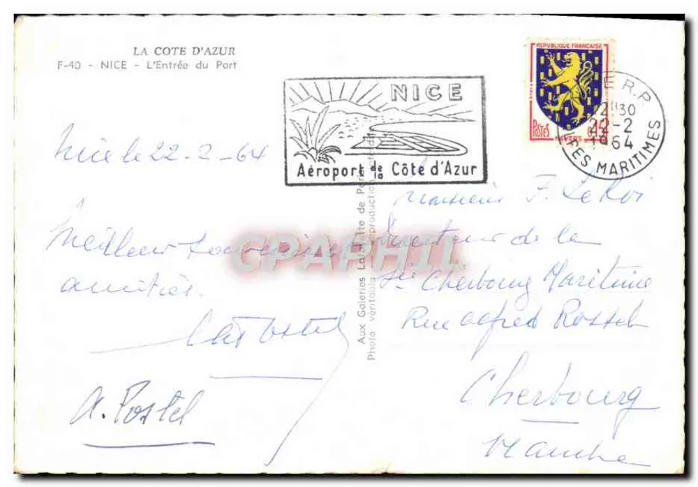 Nice - A Entrada do Porto — CPAPHIL F-40, editor desconhecido - Verso