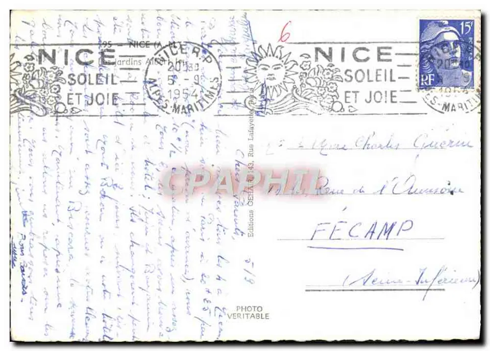 Jardins d'Alberto — Nice — Éditions OETA — n° 515 - Verso