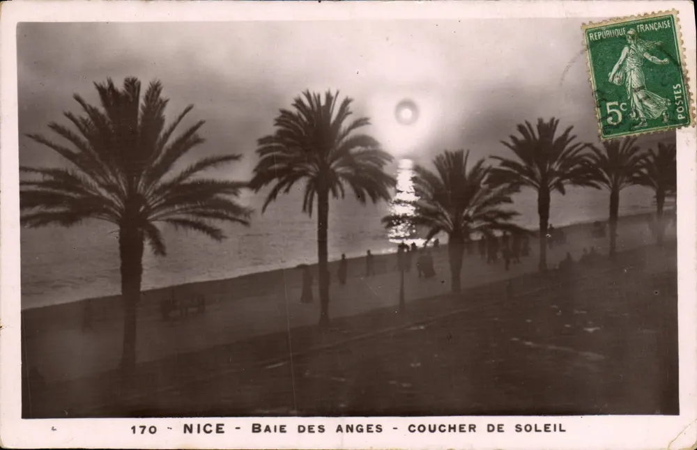 Nice - Baía dos Anjos - Pôr do Sol — Edição Giletta Frères, n°170 - Frente