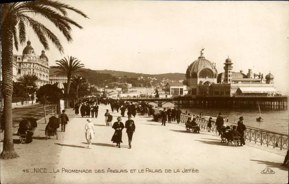 Nice — Promenade des Anglais und das Palais de la Jetée — Antike Ansichtskarte - Vorderseite