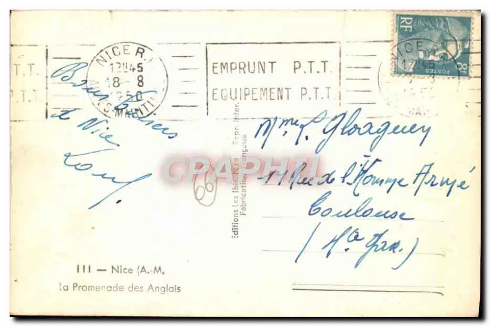 A Promenade dos Ingleses — Nice — edições Les Iberiques - Verso