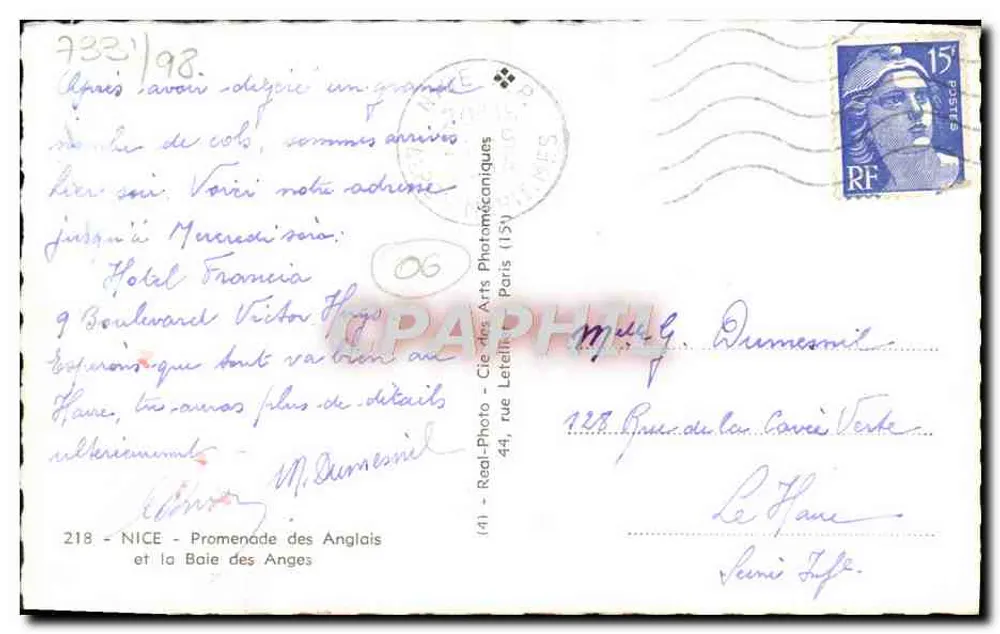 Nice - Promenade des Anglais und die Baie des Anges — Cap - Rückseite