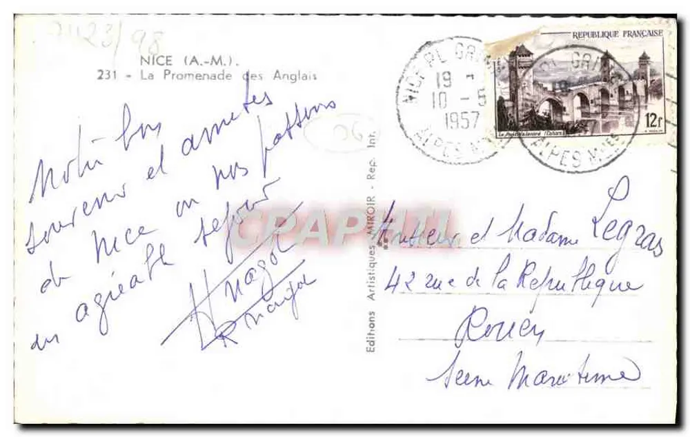 Nizza (A.-M.) — La Promenade des Anglais — Artistieke Uitgaven AMROIR - Rep. Intr. - Achterkant