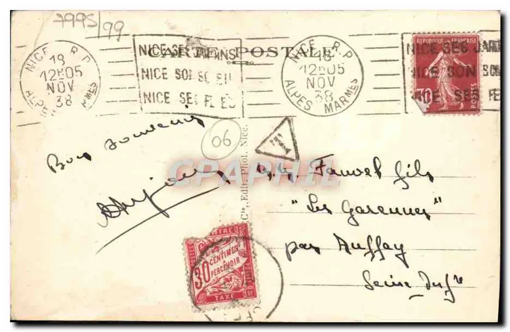 Nice — Vue générale — Éditeur : Cie Edit. Phot. Nice, n° 105 - Verso