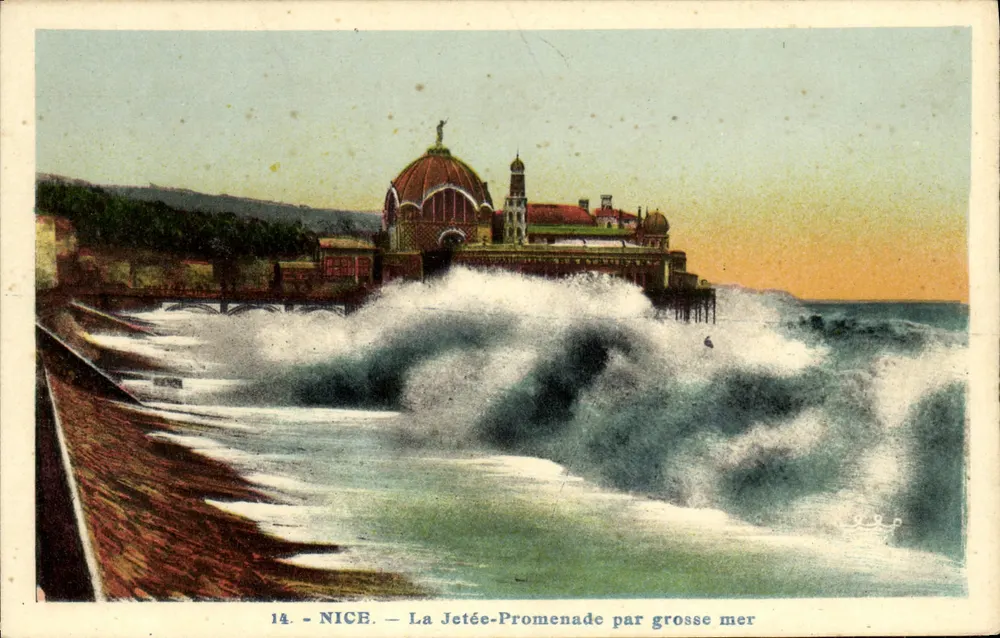 Nice — A Ponte-Promenade sob mar grosso — Éditions Part Munier - Frente