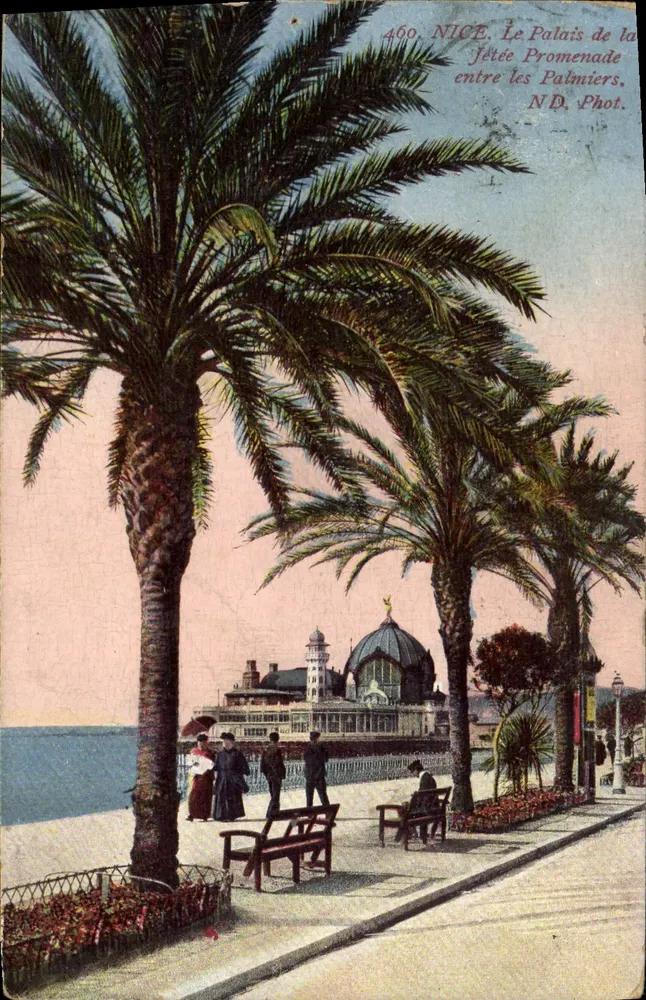 Nizza. De Promenade des Palmiers tussen de palmen — N.D. Foto n°460 - Voorkant