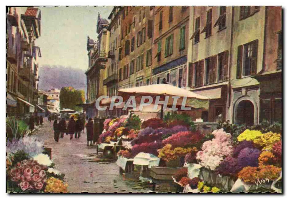 Nice (Alpes-Maritimes) — A feira de flores — Edições de Arte VVON - Frente