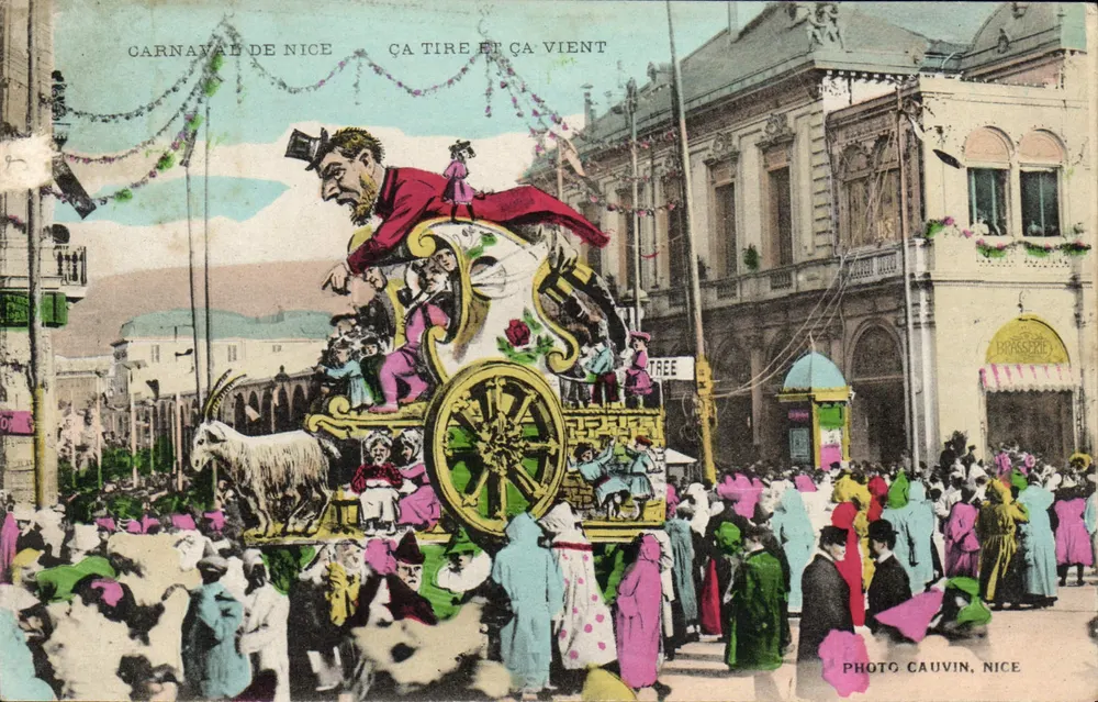Carnaval de Nice — Ca tire et ça vient — Foto Cauvin, Nice - Frente