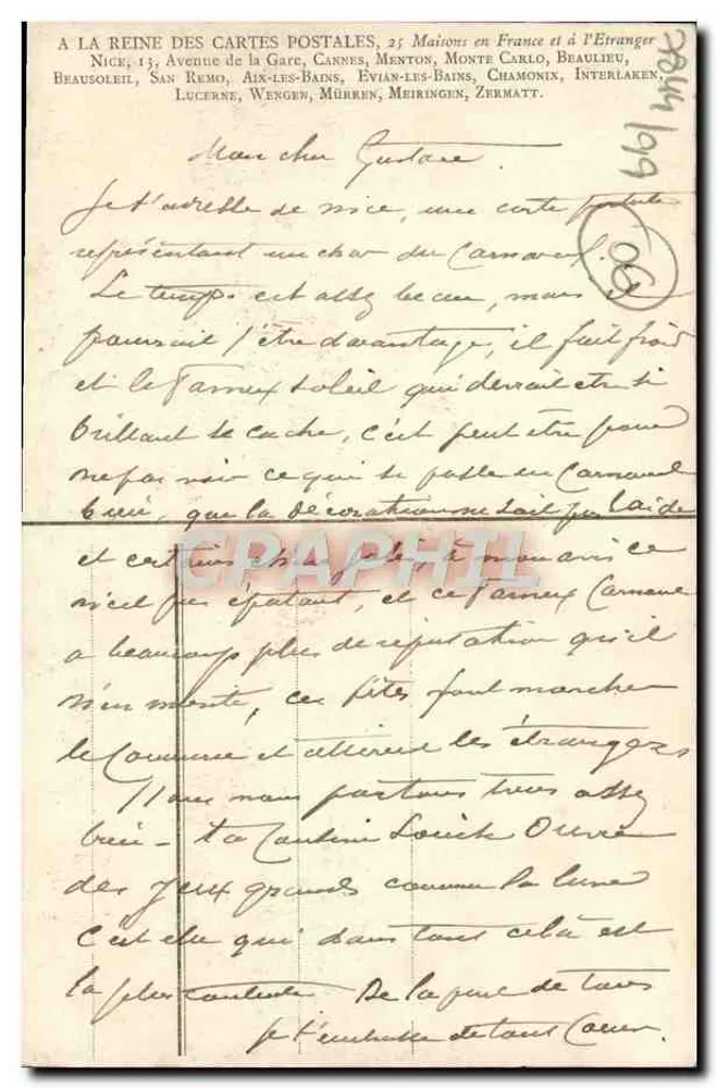 Carnaval de Nice — A bela Moeda — Editor não identificado - Verso