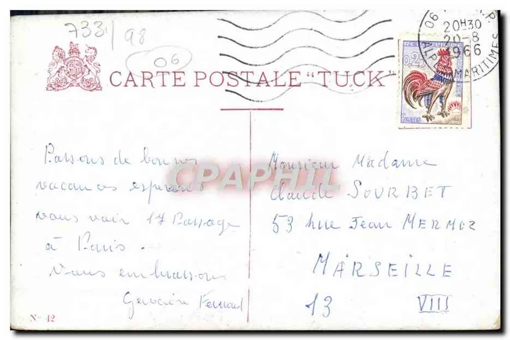 Nizza. Municipalkasino. Garten Albert 1. — Orletta, n°42 - Rückseite
