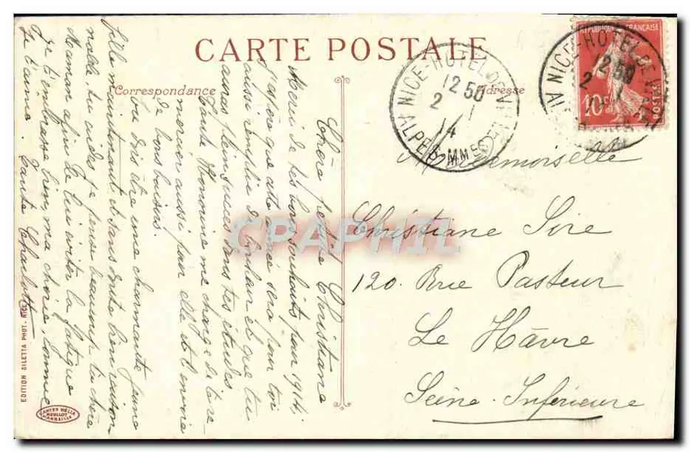 NICE — Avenue de la Gare — vue de la gare et du tramway, éditeur ÉDITION MÉDÉCÉNCELLE, n° 50 - Verso