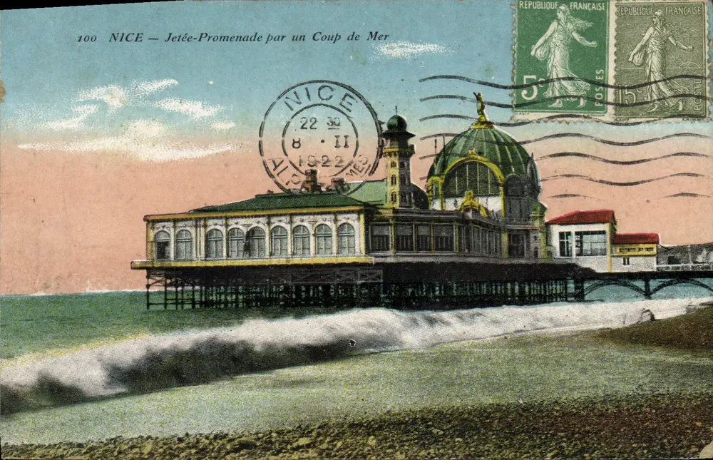 NICE — Passeio da Ponta da Jetée por um Corte de Mar — Edição Jone Frères, NICE, n°100 - Frente