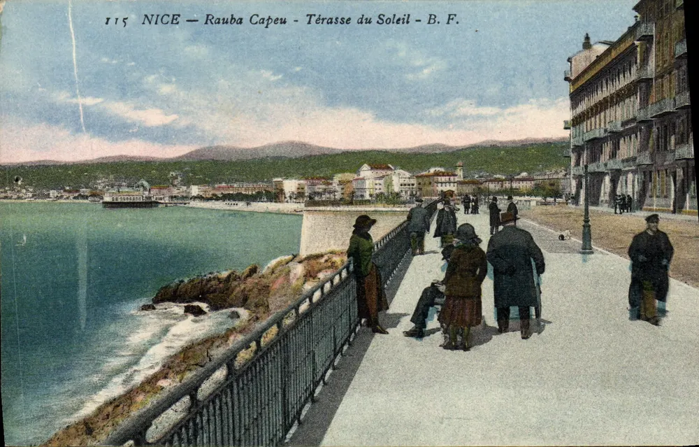 Nice — Rauba Capeu — Térasse du Soleil — B.F. — Édition Baylone frères, NICE — n° 115 - Frente