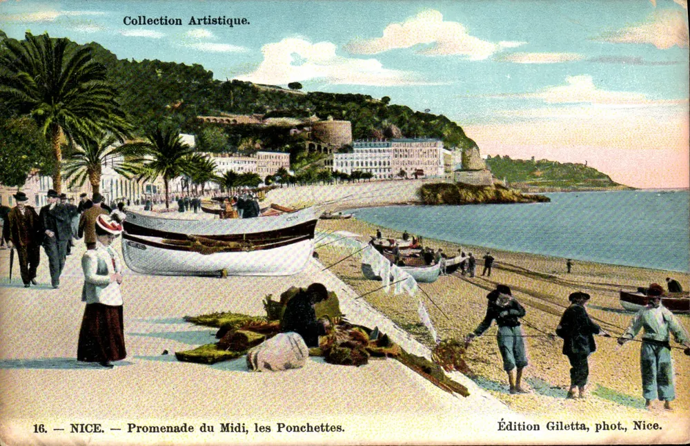 NICE — Promenade du Midi, les Ponchettes — Edição Giletta, fot., Nice. - Frente